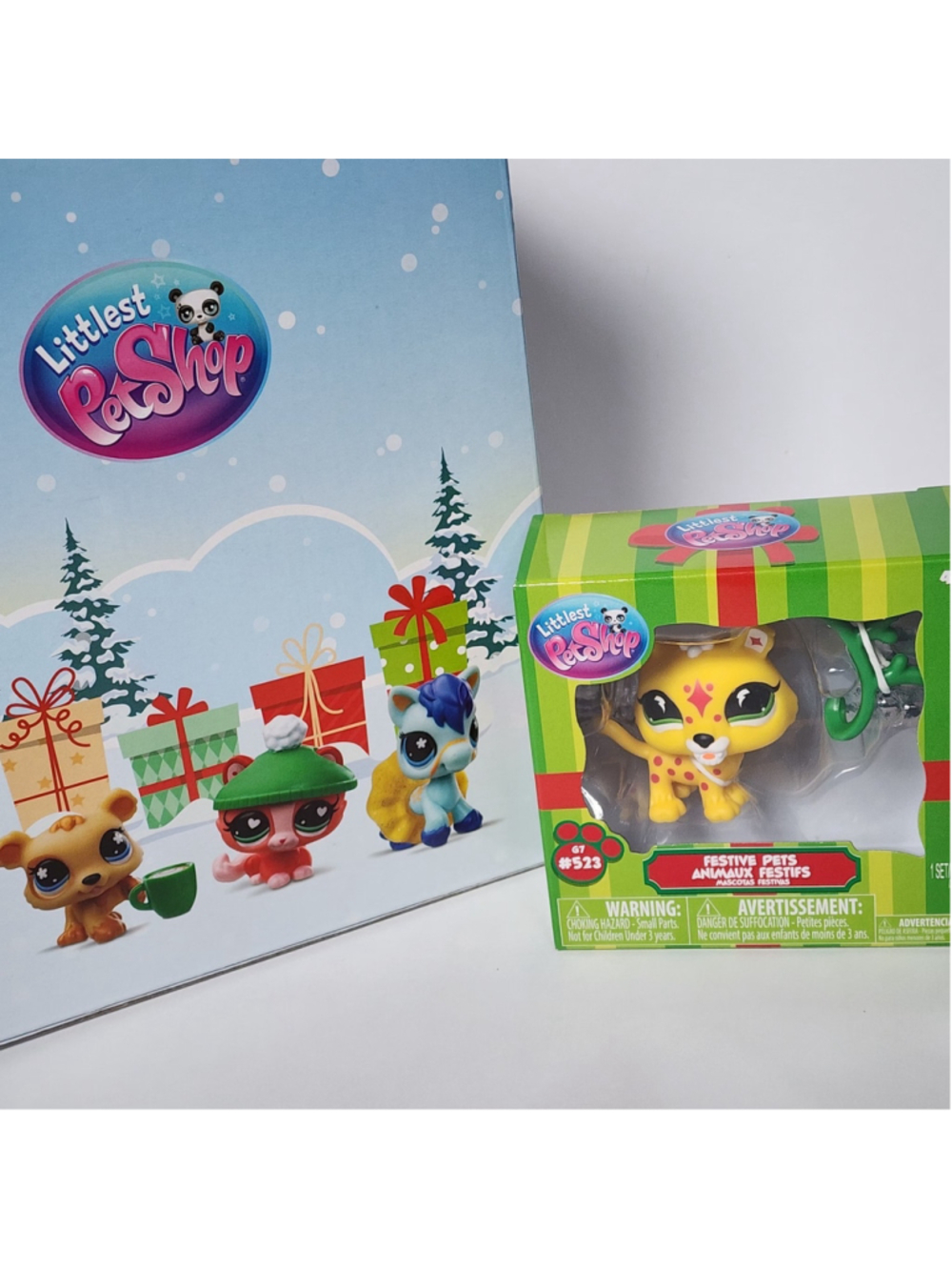 NIB Littlest Pet Shop G7 #523 Festive Pets Leopard W/ Antlers New Generation LPS